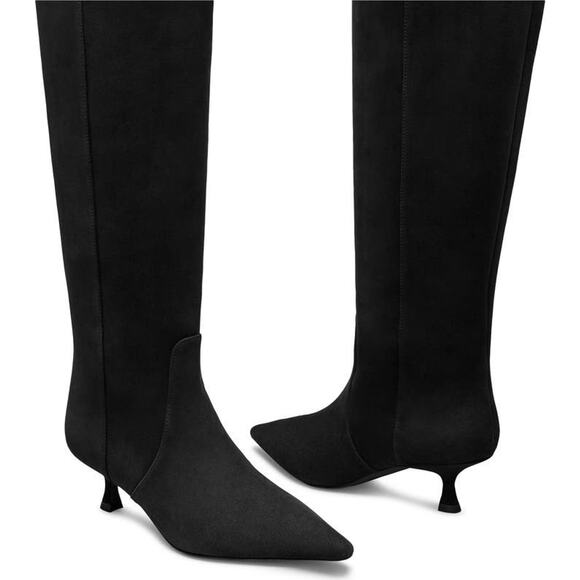 Stuart Weitzman $850 NAOMI 50 Woman’s Knee High Boots Size 9B NIB Black Suede - Picture 1 of 12